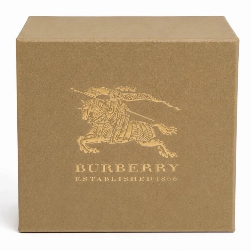 Burberry Empty Watch Presentation Box Case w/ Manual Booklet Authentic Beige